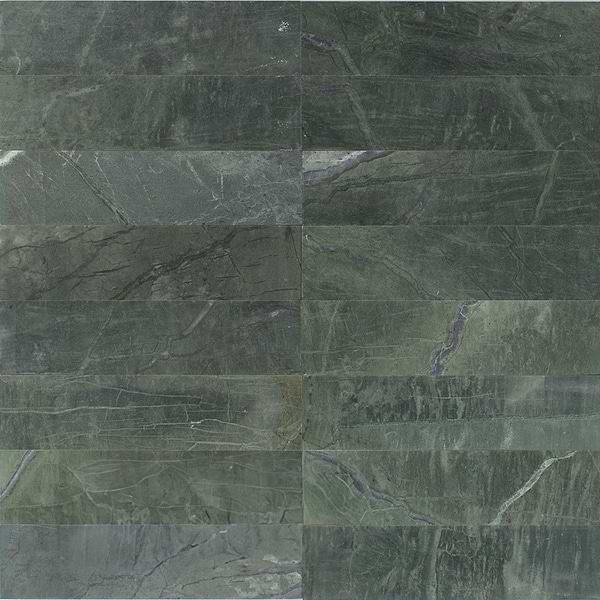Tia Verde Green 3x12 Honed Marble Tile
