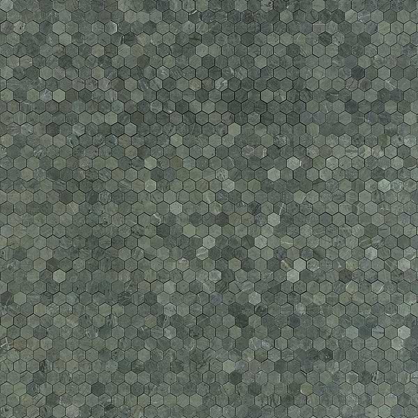 Tia Verde Green 1" Hexagon Honed Marble Mosaic Tile