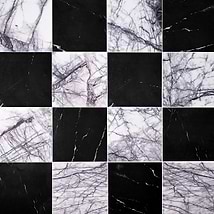 Alterno Black Silk and Lilac 12x12 Honed Marble Checkerboard Tile