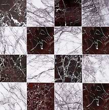 Alterno Lilac and Rosso Levanto Red 12x12 Polished Marble Checkerboard Tile