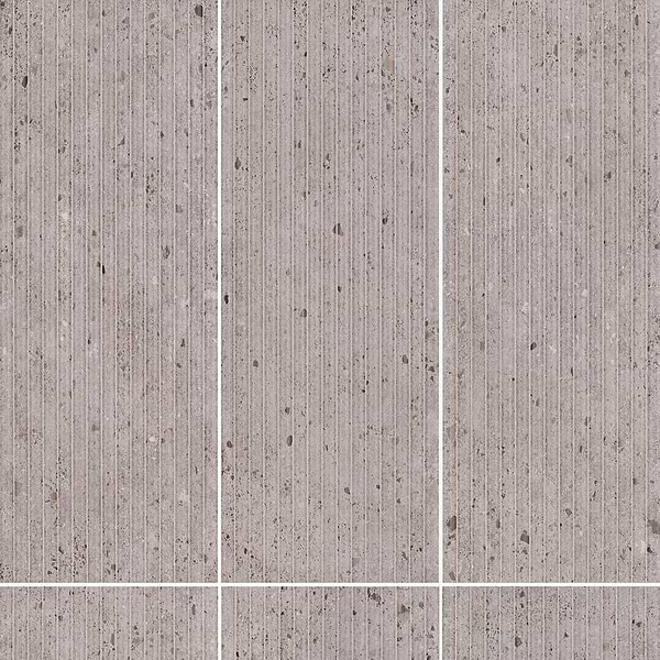 Fractured Ash 18x48 Matte Fluted Ceramic Tile in Gray, View 1