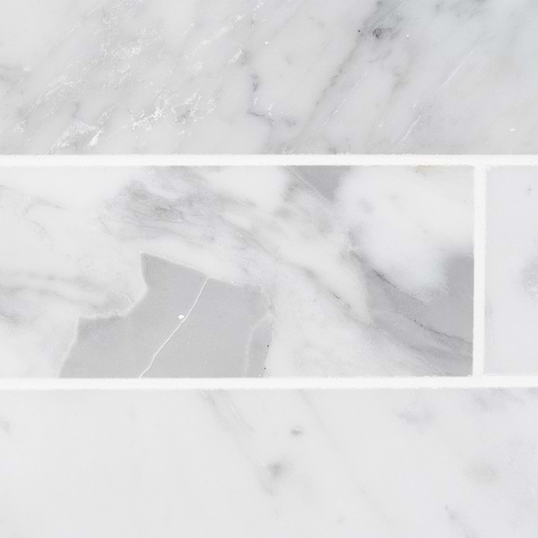 Sample of Brushed Stone Carrara Marble Subway Tile- 2x8 ($16.95 Per Sq. Ft.)