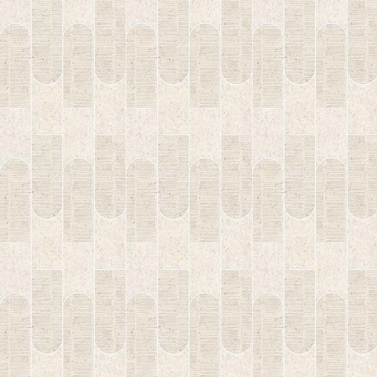 Hikari Tokyo Paper Cream Limestone Look Textured Matte Matte Porcelain Mosaic Tile