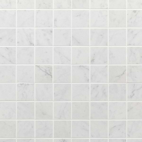 Marble Tech Bianco Gioia 2x2 Matte Marble Look Porcelain Mosaic Tile 