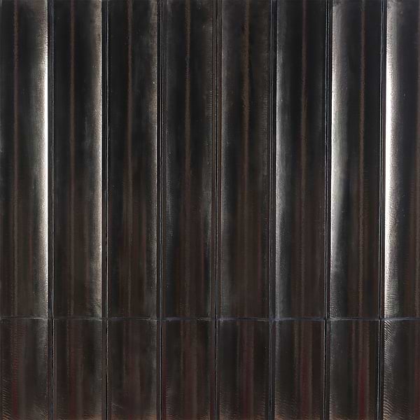 LavaArt 3D Fluted Metallic Copper 6x36 Glossy Lava Stone Bar Tile