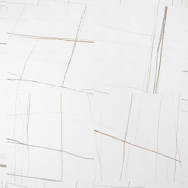 Minera Sahara Blanco White 48x48 Marble Look Polished Porcelain Tile
