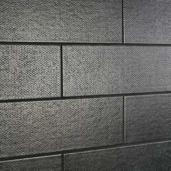 Diesel Camp Black Canvas 4x12 Ceramic Tile