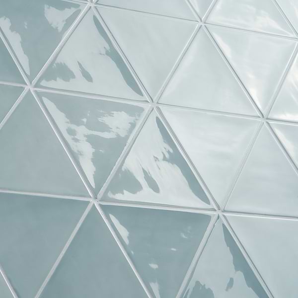Bellami Triangulo Azul 5x4 Glazed Ceramic Tile