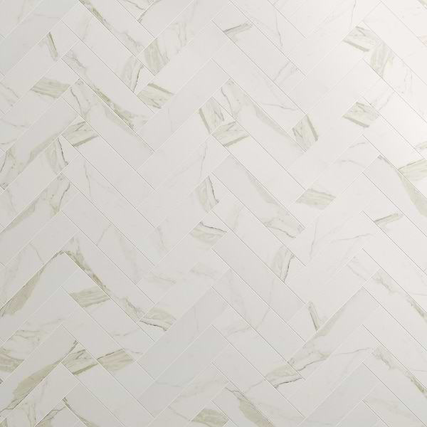 Versilia Calacatta Oro White 3x12 Polished Porcelain Subway Tile