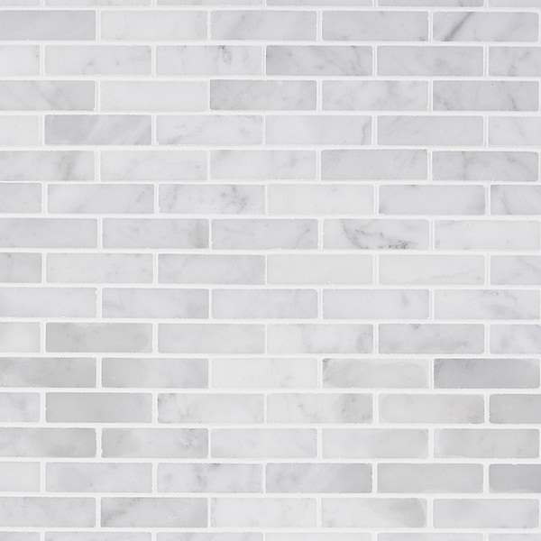 Disco-Carrara 1/2x2 Marble Polished Mosaic Tile