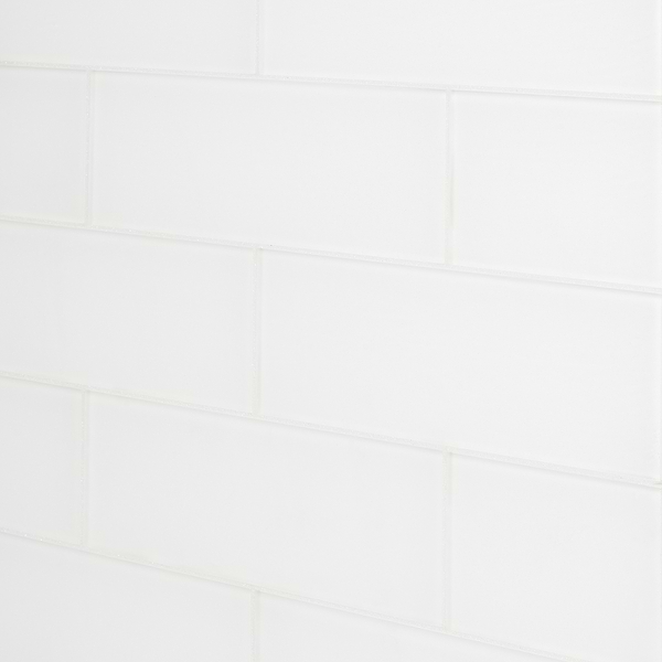 Loft Super White 4x12 Frosted Glass Subway Wall Tile