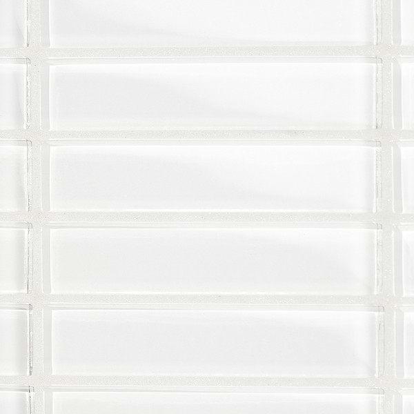 Loft Super White 1x4 Polished Glass Brick Mosaic Tile