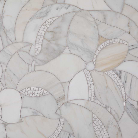 Raina Calacatta Gold Polished Waterjet Marble Mosaic Tile