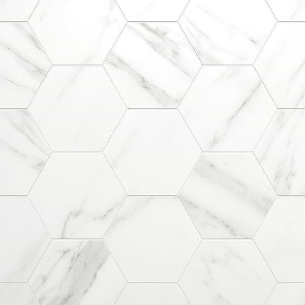 Amalfi Statuario 6” Hexagon Matte Porcelain Tile