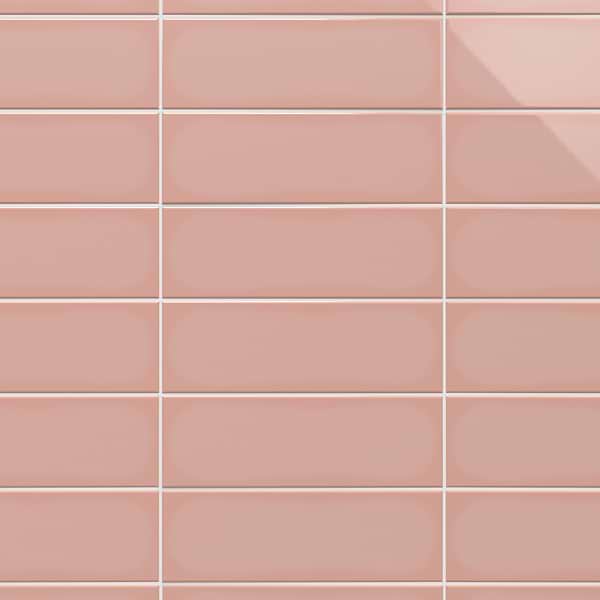 Park Hill Coral Rose Pink 4X12 Polished Porcelain Tile