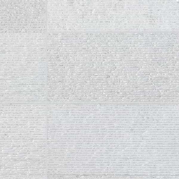 Rakestone Carved Split Bianco Ice White 12x24 Textured Honed Marble Tile