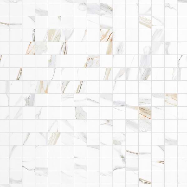 Minera Aurora Gold 2x2 Marble Look Matte Mosaic Tile