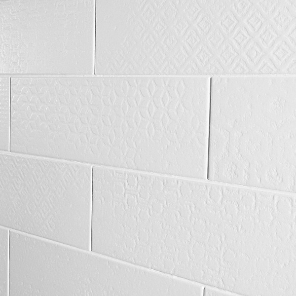 Tessuto White 4x12 Porcelain Matte Subway Tile for Wall & Floor