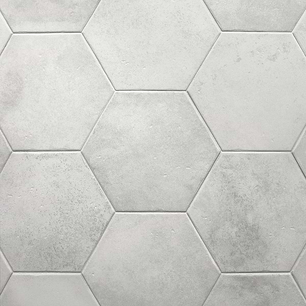 Terra Pompeii Blanco White 8" Hexagon Matte Porcelain Tile