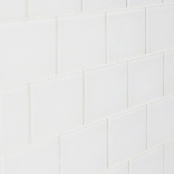 Loft Super White Frosted 3x6 Glass Subway Wall Tile
