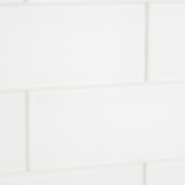 Loft Super White 4x12 Frosted Glass Subway Wall Tile