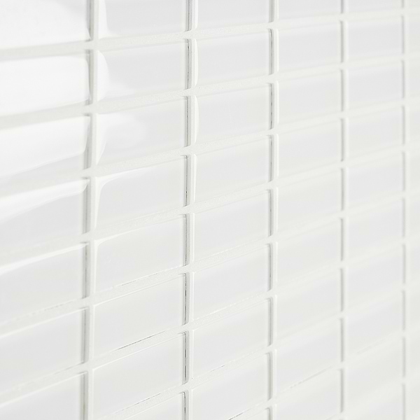 Loft Super White 1x4 Polished Glass Brick Mosaic Tile