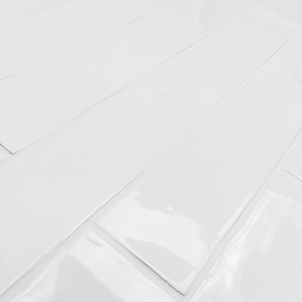 Lancaster Bianco White 3x12 Polished Ceramic Subway Wall Tile