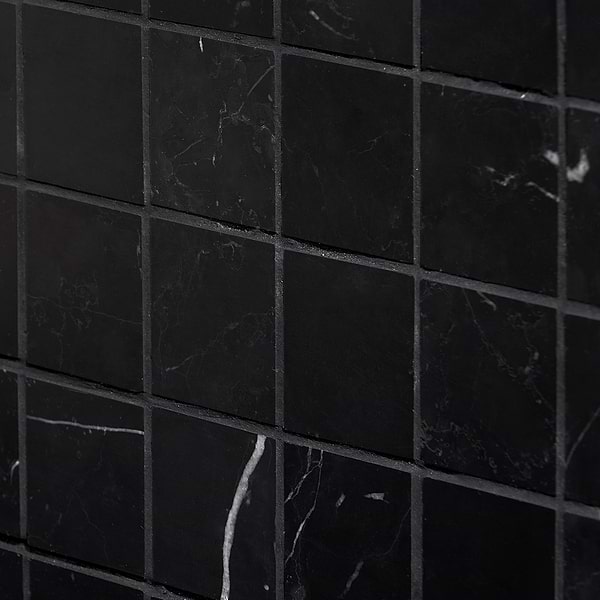 Nero Marquina 2x2 Honed Marble Mosaic Tile