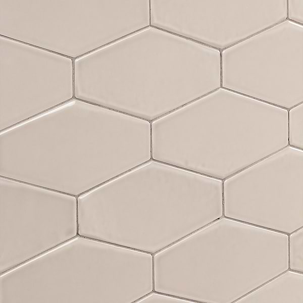 Manchester Hexagon Taupe 4x8 Polished Ceramic Tile