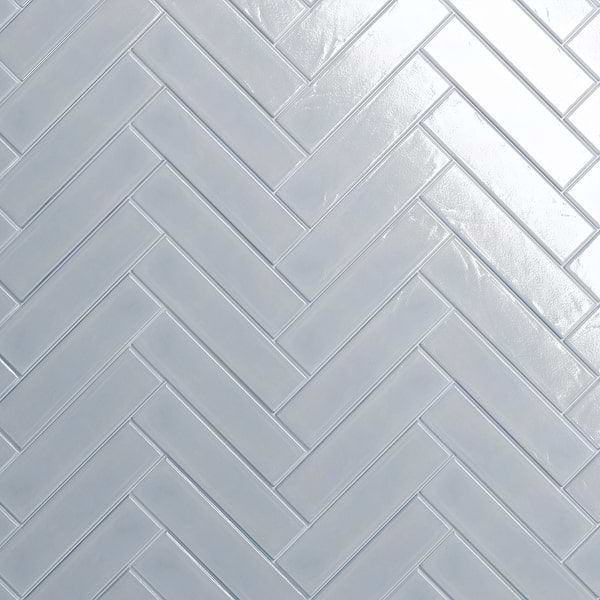 Stacy Garcia ArtBlock Azure Light Blue 4x16 Glossy Porcelain Tile