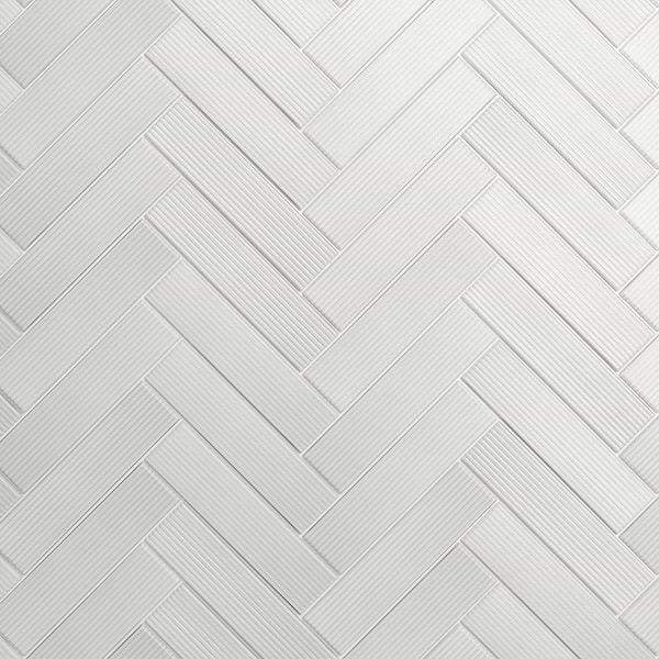 Stacy Garcia ArtBlock Bianco White 4x16 Fluted Glossy Porcelain Tile