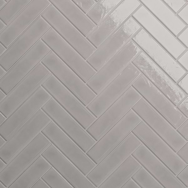 Stacy Garcia ArtBlock Grigio Gray 4x16 Glossy Porcelain Tile