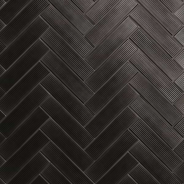 Stacy Garcia ArtBlock Nero Black 4x16 Fluted Glossy Porcelain Tile