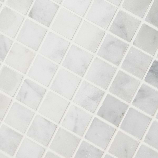 Sample-Carrara 3/4x3/4 Polished Square Marble Mosaic Tile