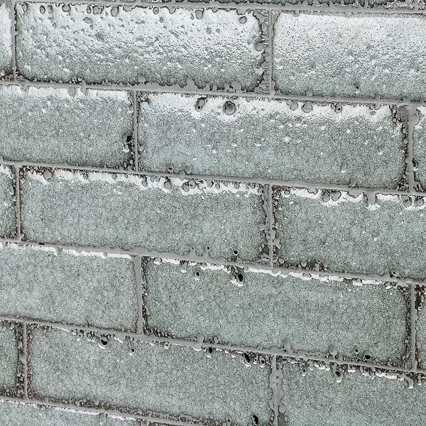 LavaArt Caspian Gray 3x12" Brick Look Crackled Glossy Lava Stone Subway Tile