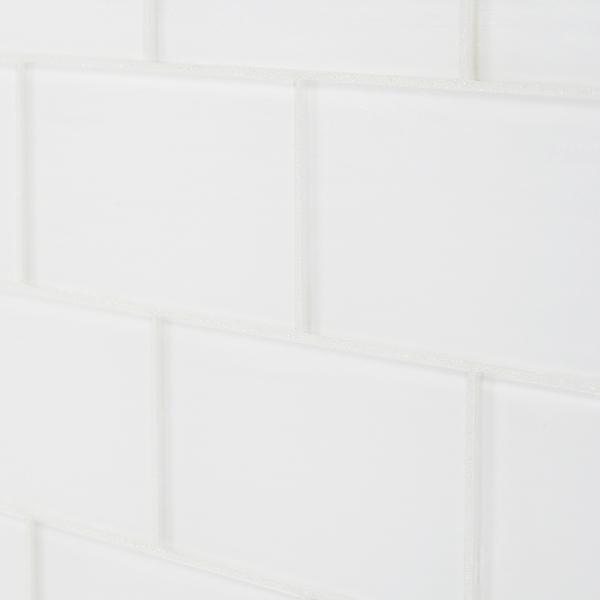 Loft Super White Frosted 3x6 Glass Subway Wall Tile