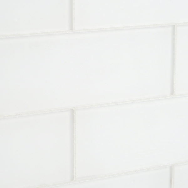 Loft Super White 4x12 Frosted Glass Subway Wall Tile