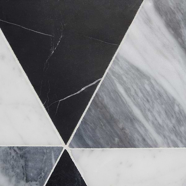 Havasar Grigio Gray 8x9 Honed Marble Mosaic Tile