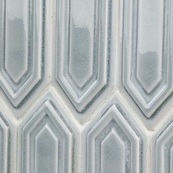 Nabi Picket Arctic Blue 3x9 Crackled Glossy Glass Mosaic Tile