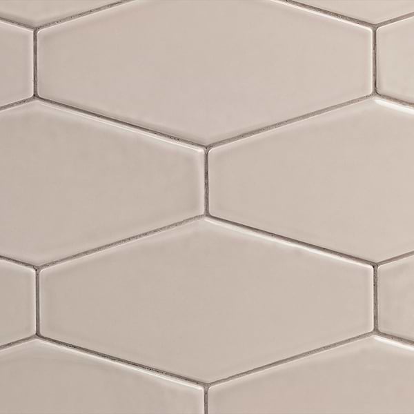 Manchester Hexagon Taupe 4x8 Polished Ceramic Tile