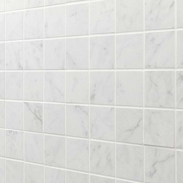Marble Tech Bianco Gioia 2x2 Matte Marble Look Porcelain Mosaic Tile 