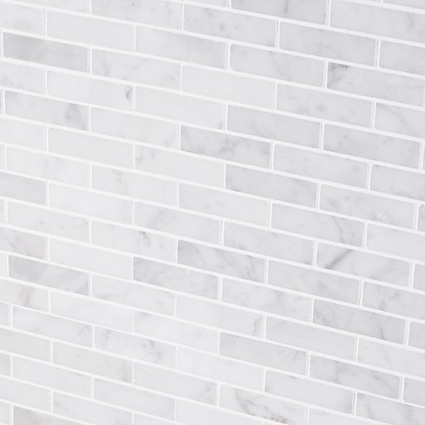 Disco-Carrara 1/2x2 Marble Polished Mosaic Tile