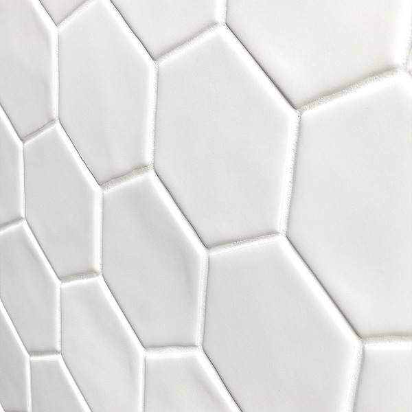 Meadowmere Cement White 3" Hexagon Matte Ceramic Tile