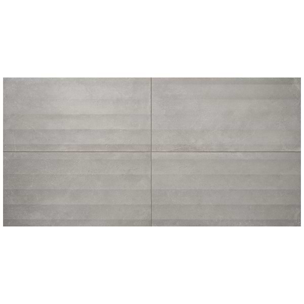 Lucreto Waves Taupe Gray 24x48 3D Concrete Look Matte Porcelain Tile