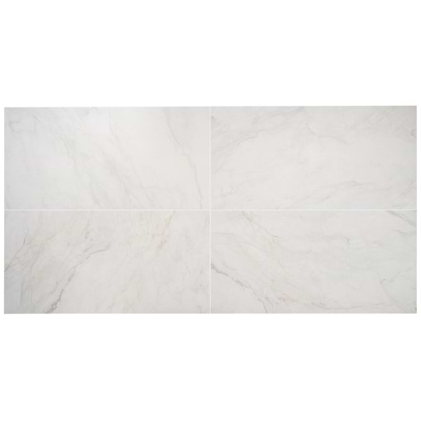 Lumar Apuano Oro White 24x48 Marble Look Matte Porcelain Tile