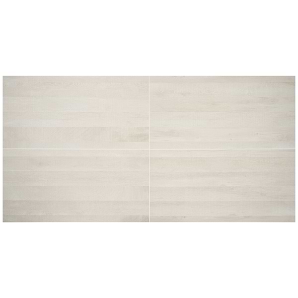 Kenridge Waves White 24x48 Wood Look Matte Porcelain Tile