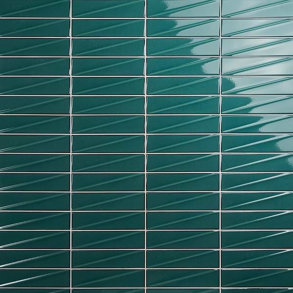 Axelle Emerald Green 3x12 3D Glossy Ceramic Subway Tile