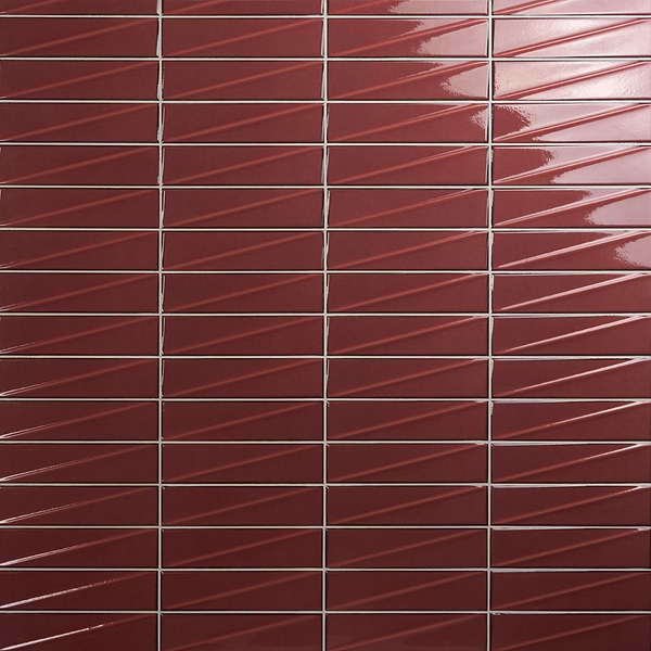 Axelle Ruby Red 3x12 3D Glossy Ceramic Subway Tile