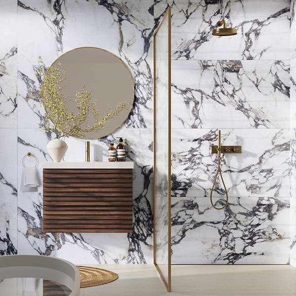 Gibson Dark Wood 30" Single Vanity with Integrated White Acrylic Top