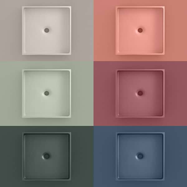 Yarra Berry Pink 16" Concrete Square Floating Sink by mudd.concrete